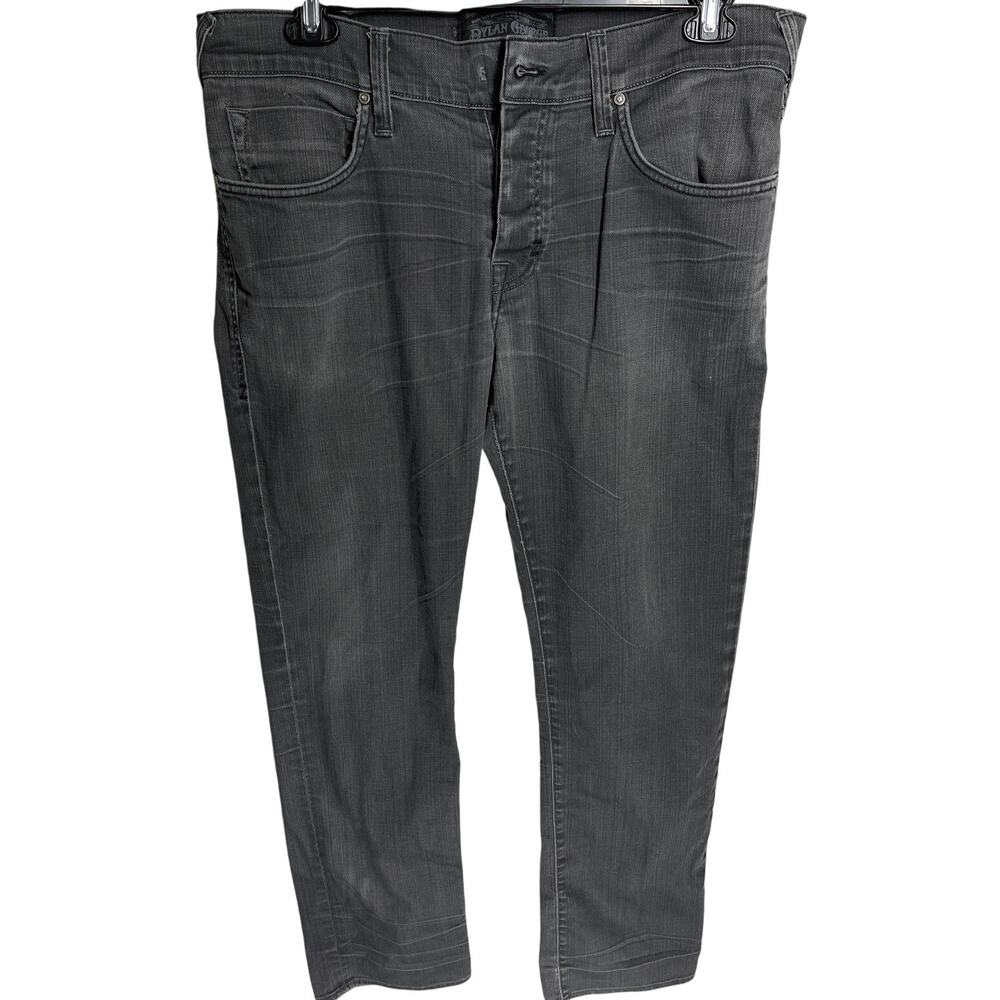 Dylan George Jeans Mens Size 36 Gray Mid Rise Button Fly Made USA MISSING BUTTON